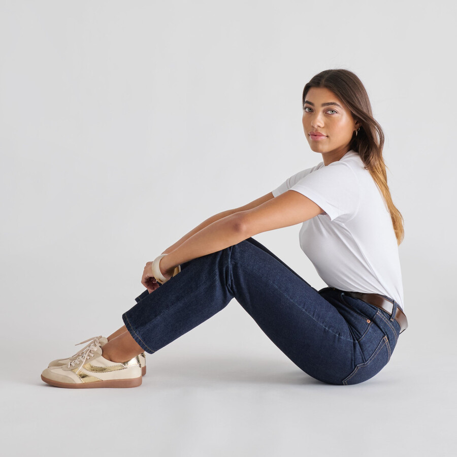 merit sneakers weiß gold leder