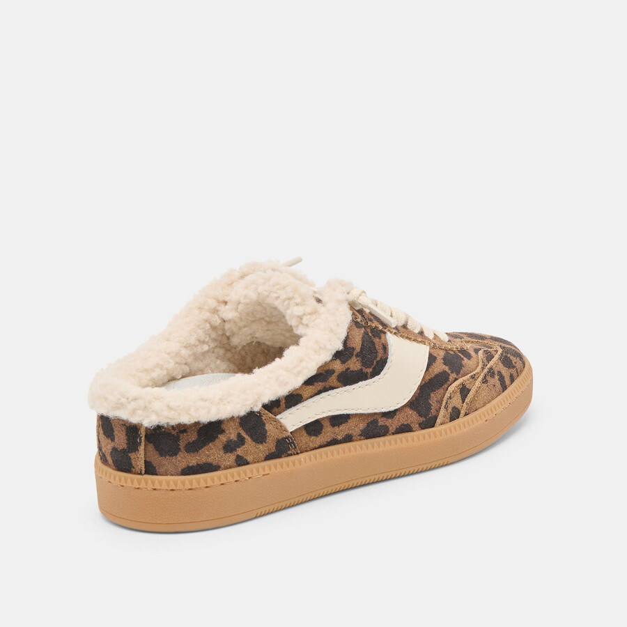 notice slide plush sneakers braunes wildleder mit leopardenmuster