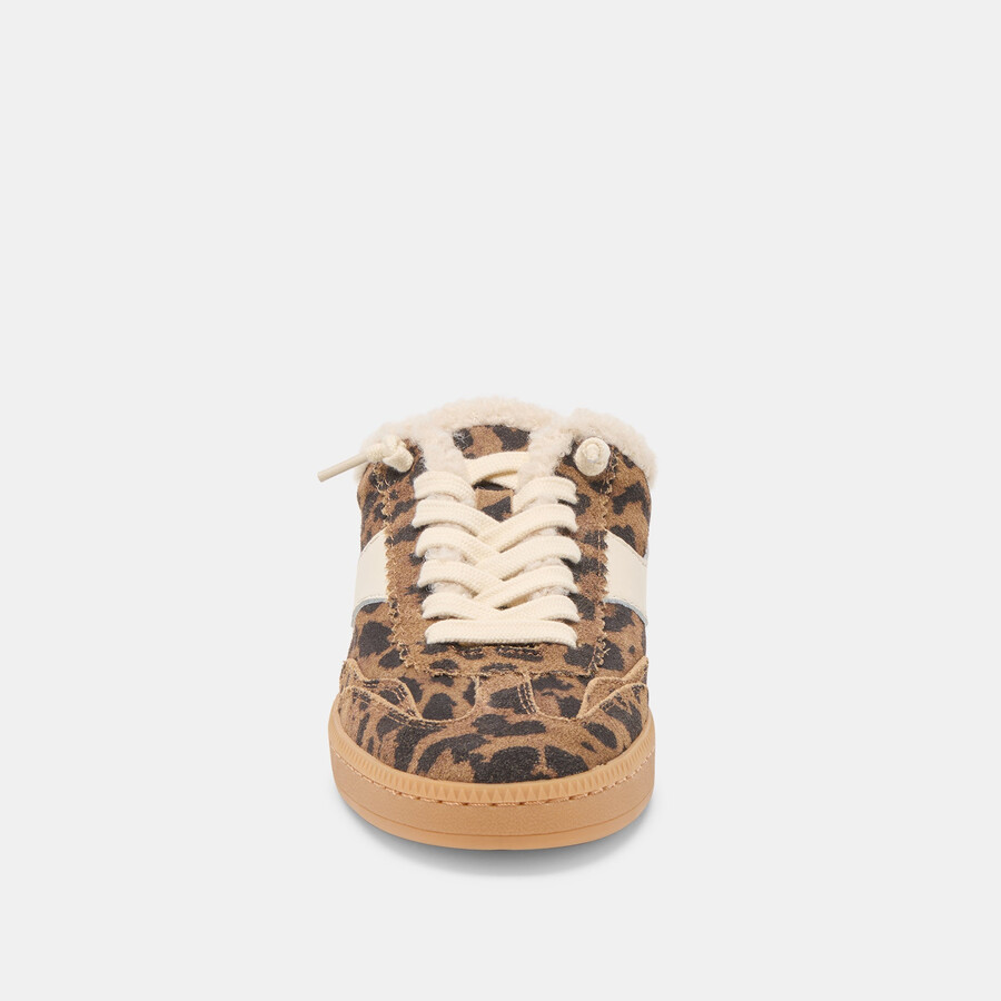 notice slide plush sneakers braunes wildleder mit leopardenmuster