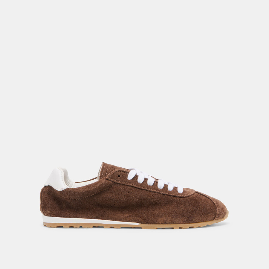serina sneakers aus dunkelbraunem wildleder