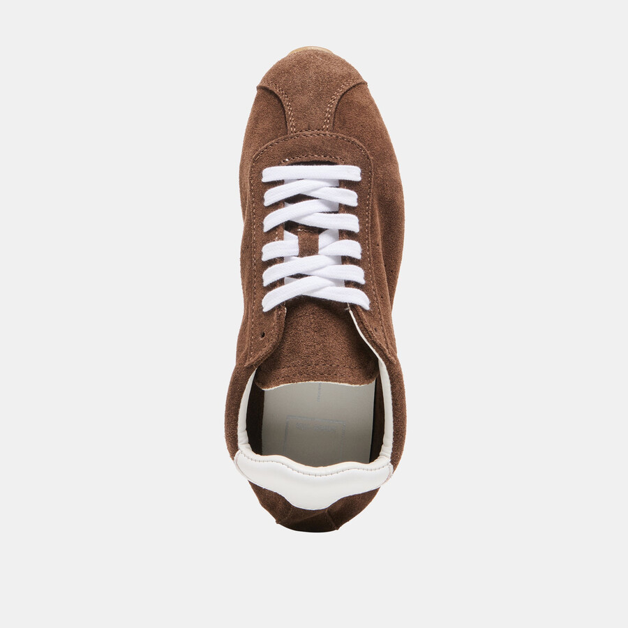 serina sneakers aus dunkelbraunem wildleder