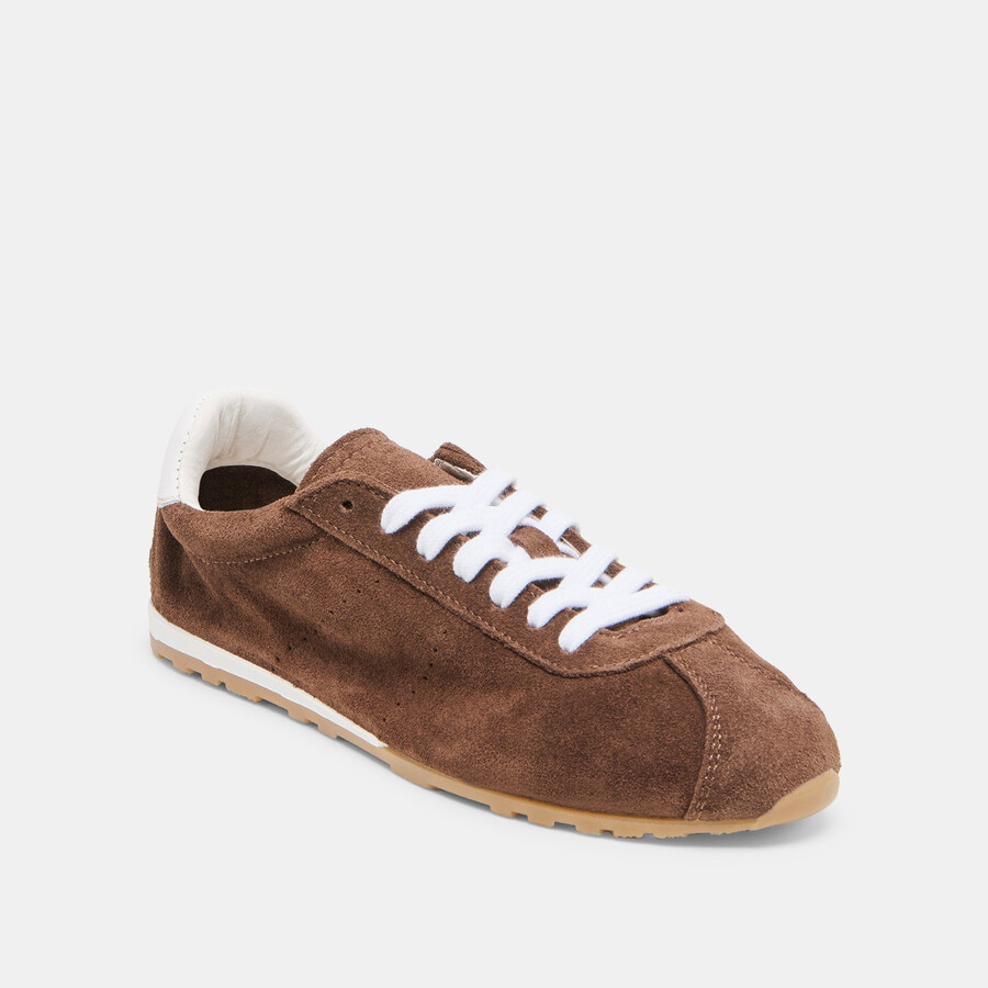 serina sneakers aus dunkelbraunem wildleder