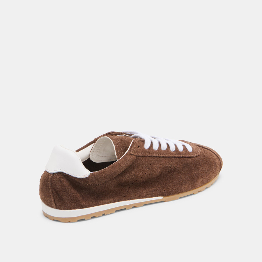 serina sneakers aus dunkelbraunem wildleder