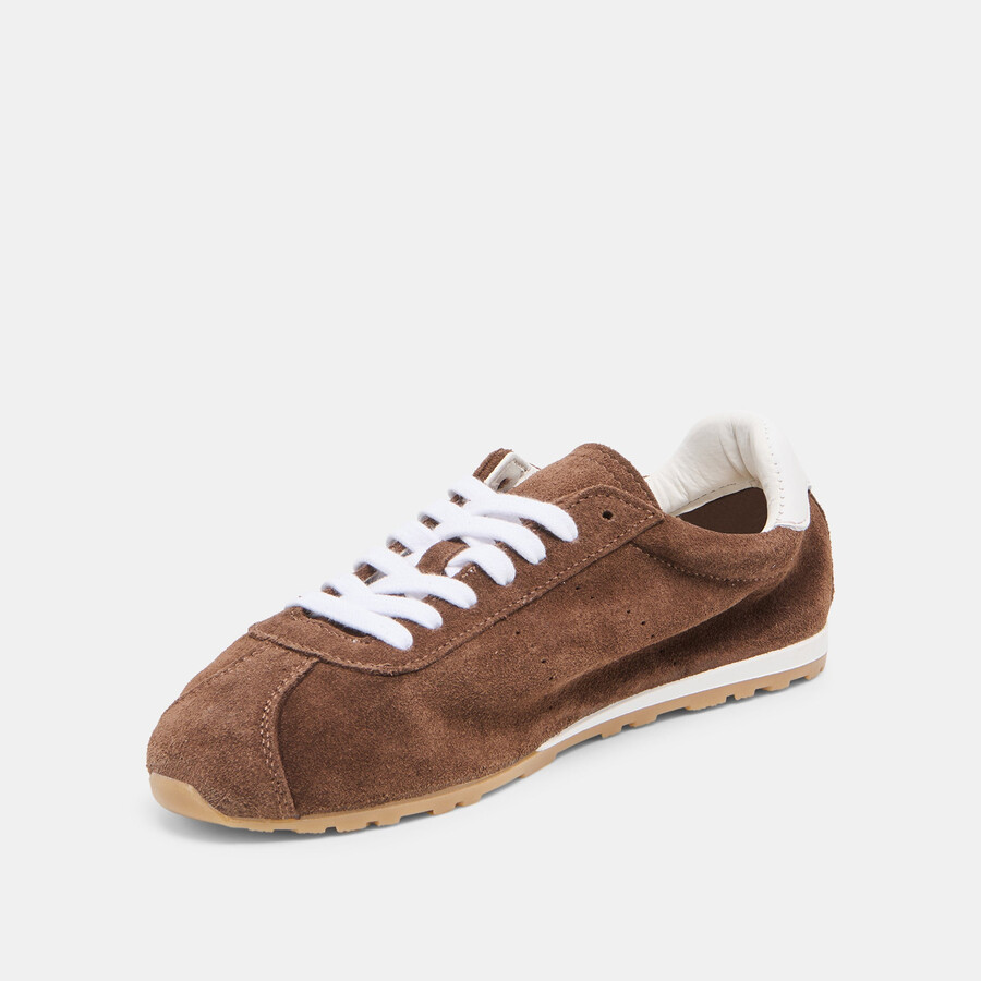 serina sneakers aus dunkelbraunem wildleder