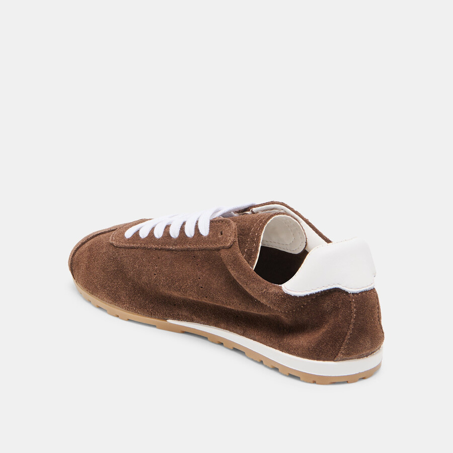 serina sneakers aus dunkelbraunem wildleder