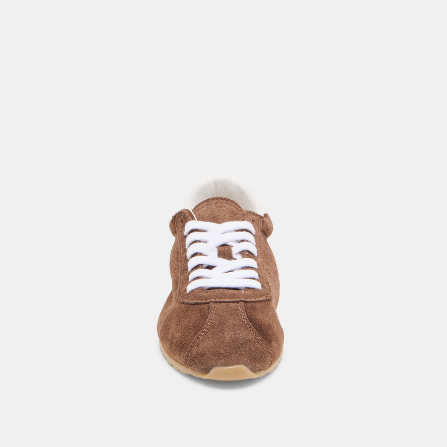 serina sneakers aus dunkelbraunem wildleder