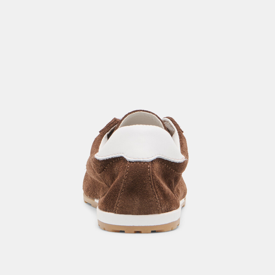 serina sneakers aus dunkelbraunem wildleder