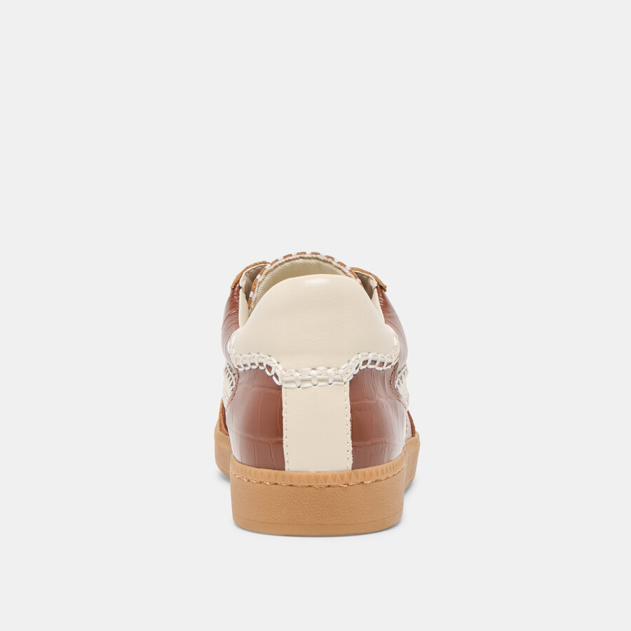 notice stitch sneakers cognac croco-geprägtes leder