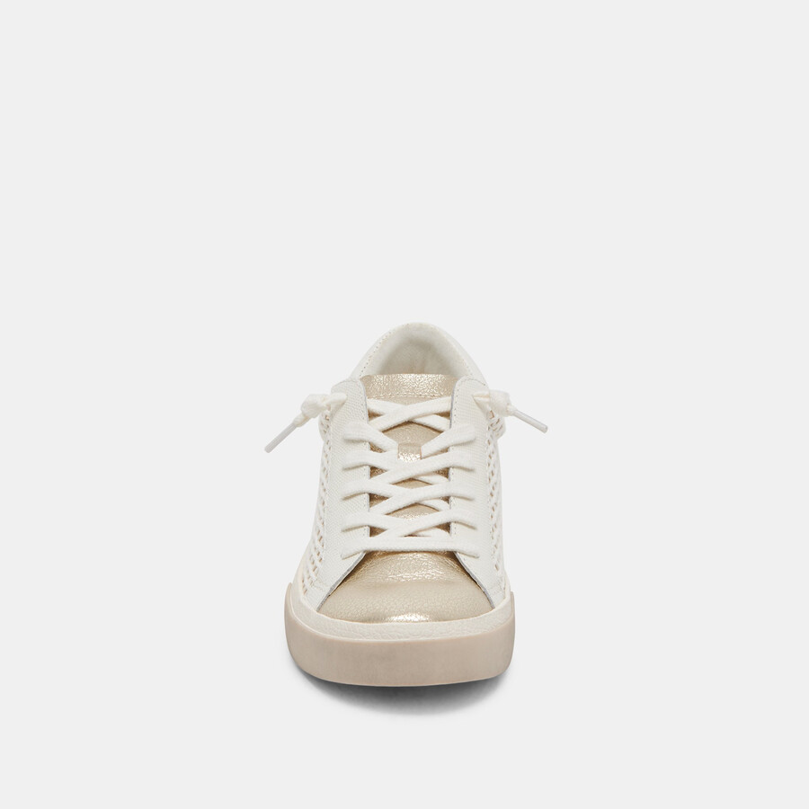 zina wide sneakers bone gold woven