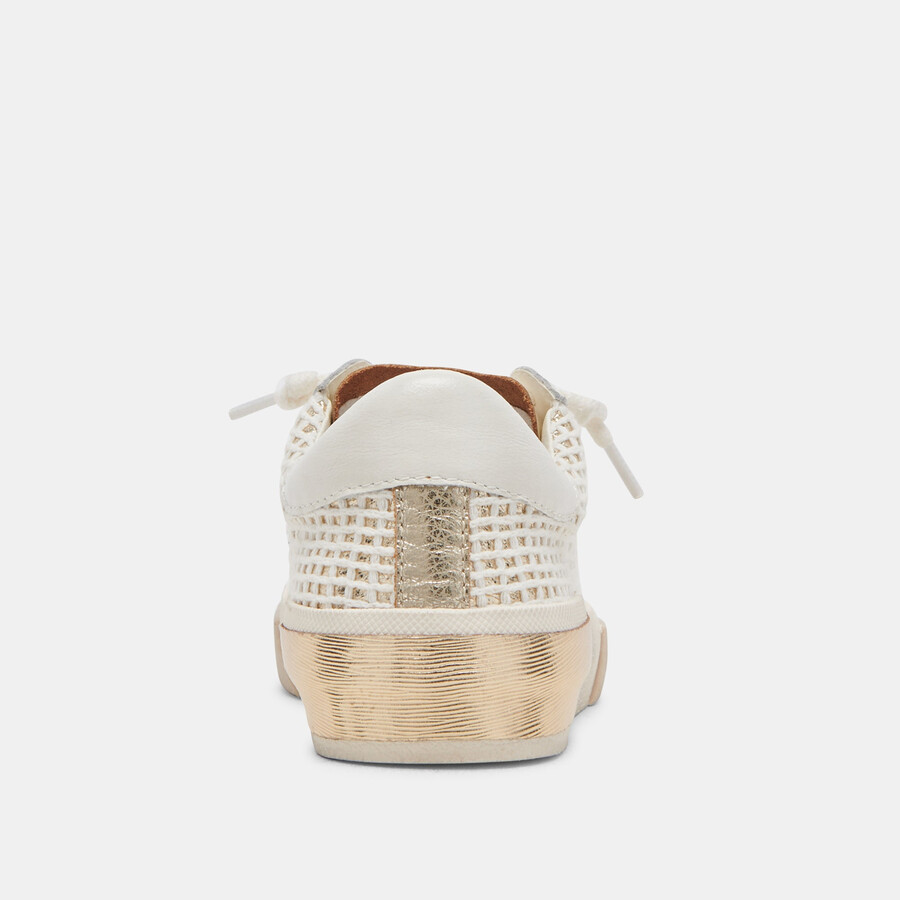 zina wide sneakers bone gold woven