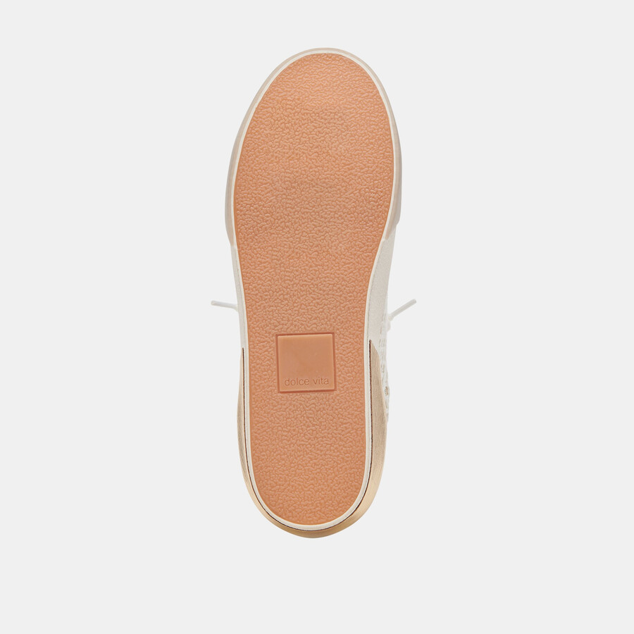 zina wide sneakers bone gold woven