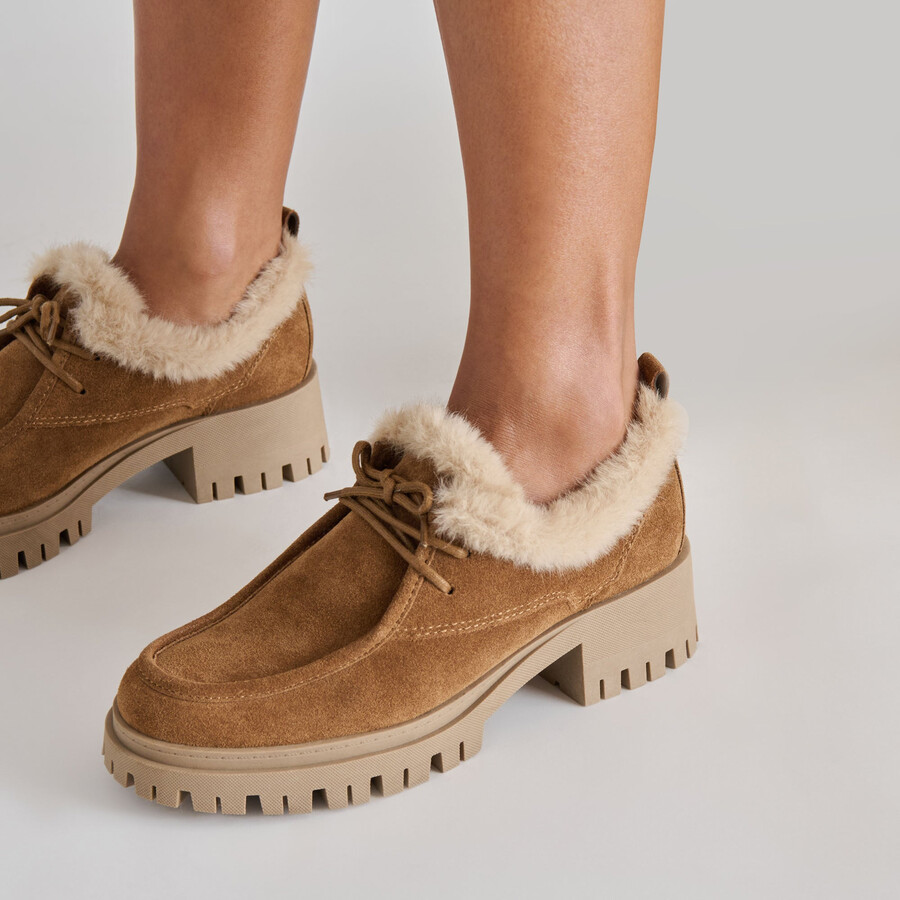 milza plüsch-loafer hellbraunes wildleder
