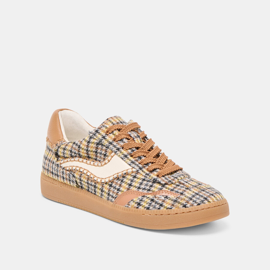 notice stitch sneakers gelb karierter tweed