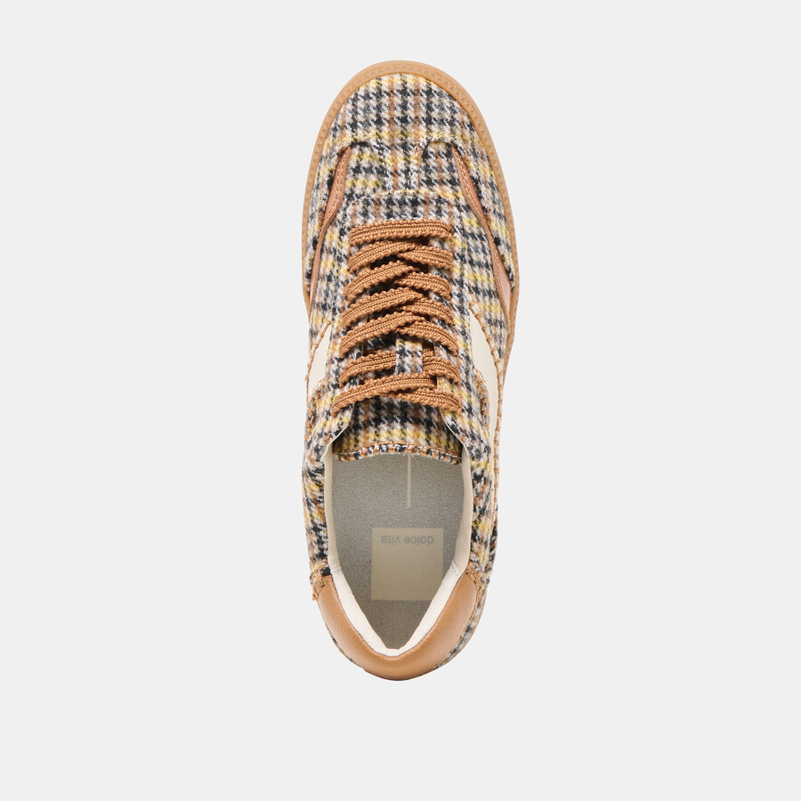 notice stitch sneakers gelb karierter tweed