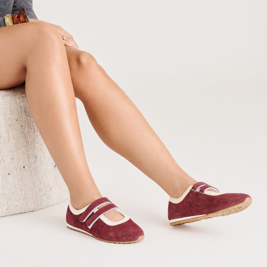 swan sneakers burgunderfarbenes wildleder