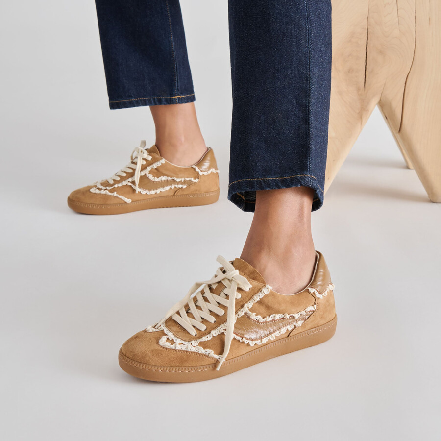 notice lace sneakers hellbraunes wildleder