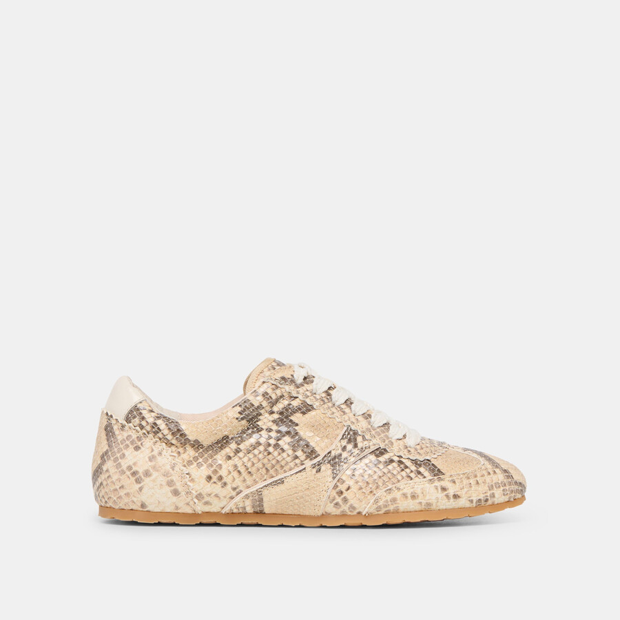 dorie sneakers aus naturbelassenem leder mit schlangenprägung