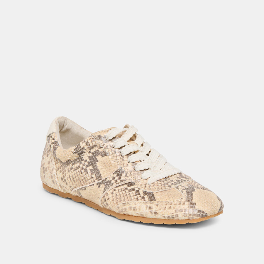 dorie sneakers aus naturbelassenem leder mit schlangenprägung