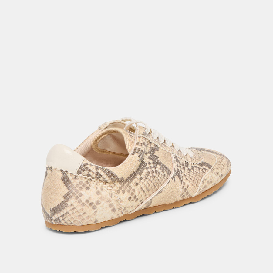dorie sneakers aus naturbelassenem leder mit schlangenprägung