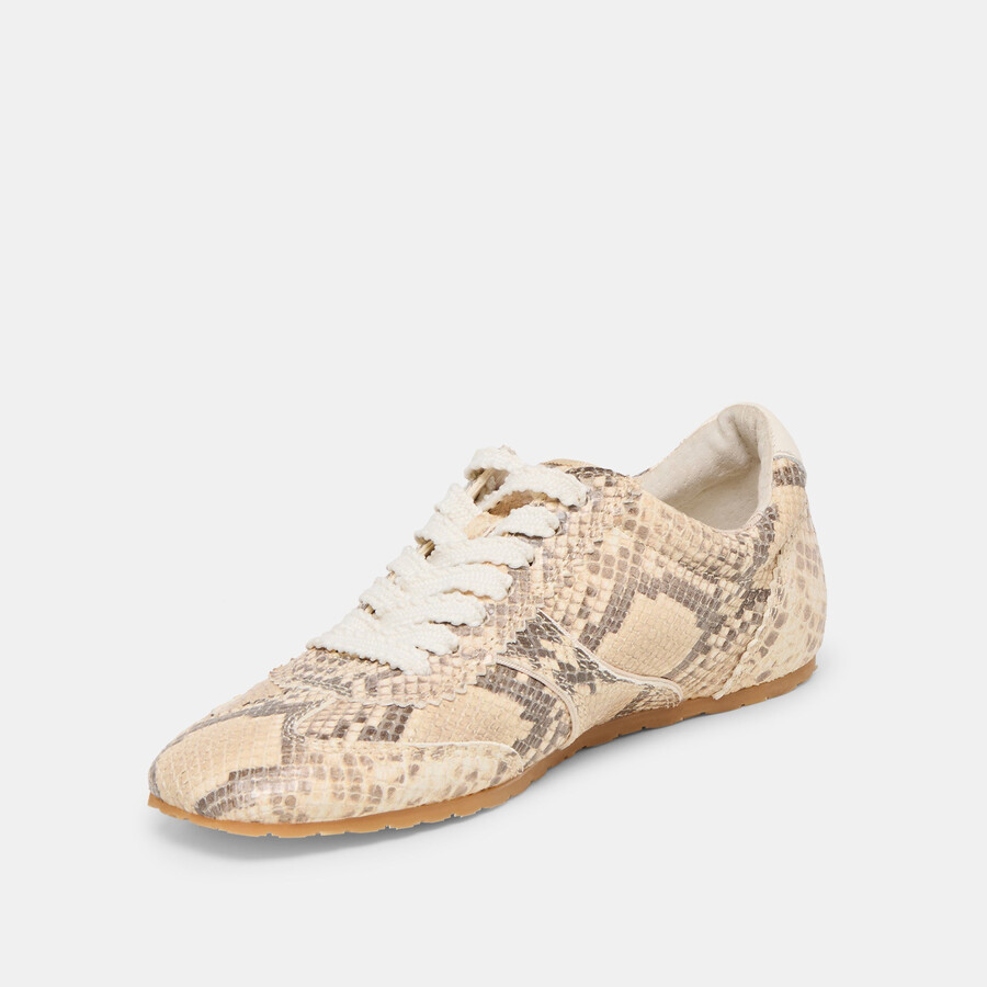 dorie sneakers aus naturbelassenem leder mit schlangenprägung