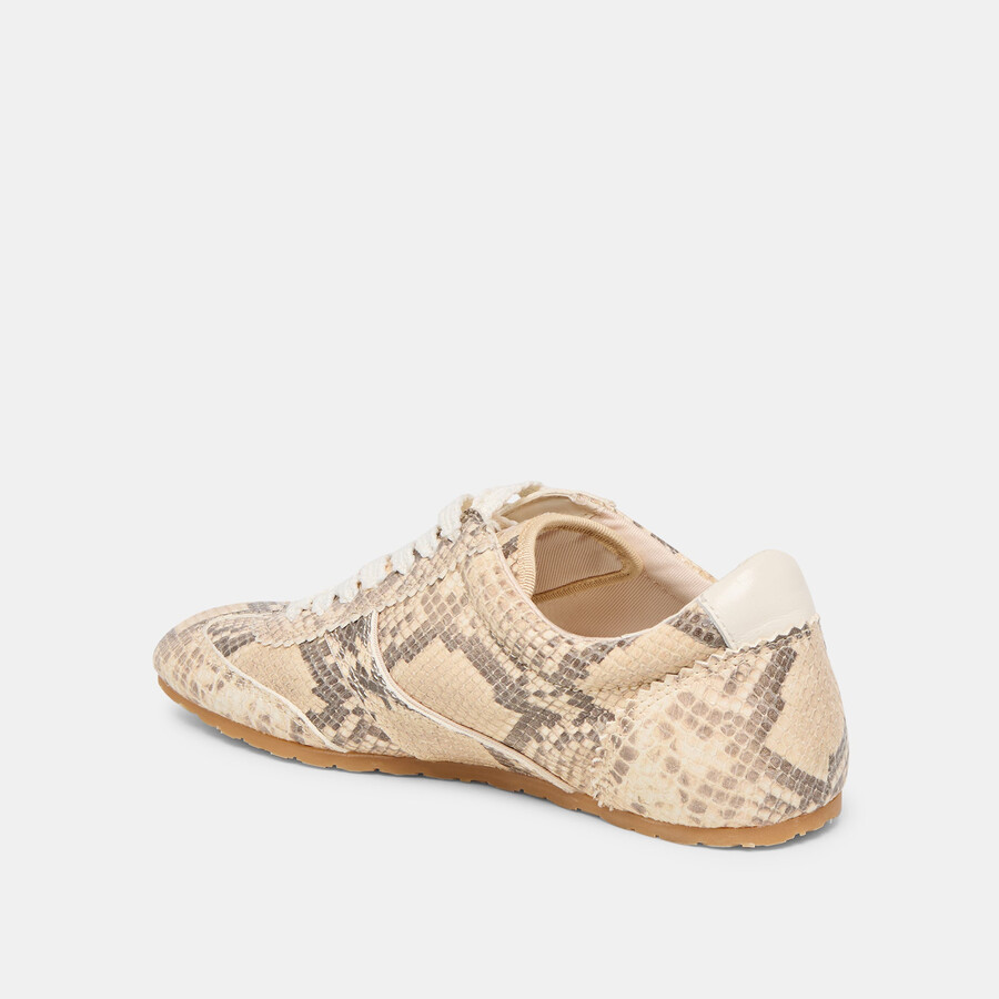 dorie sneakers aus naturbelassenem leder mit schlangenprägung