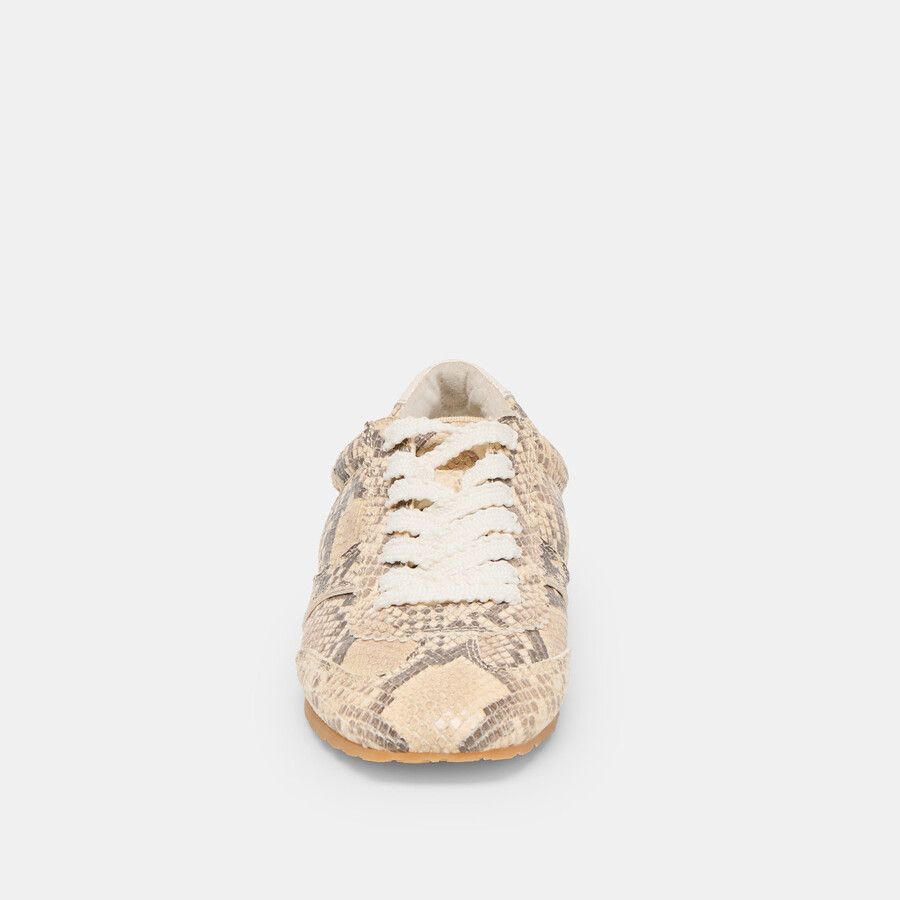 dorie sneakers aus naturbelassenem leder mit schlangenprägung