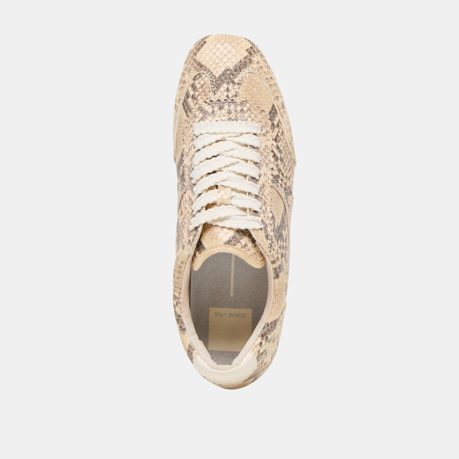 dorie sneakers aus naturbelassenem leder mit schlangenprägung