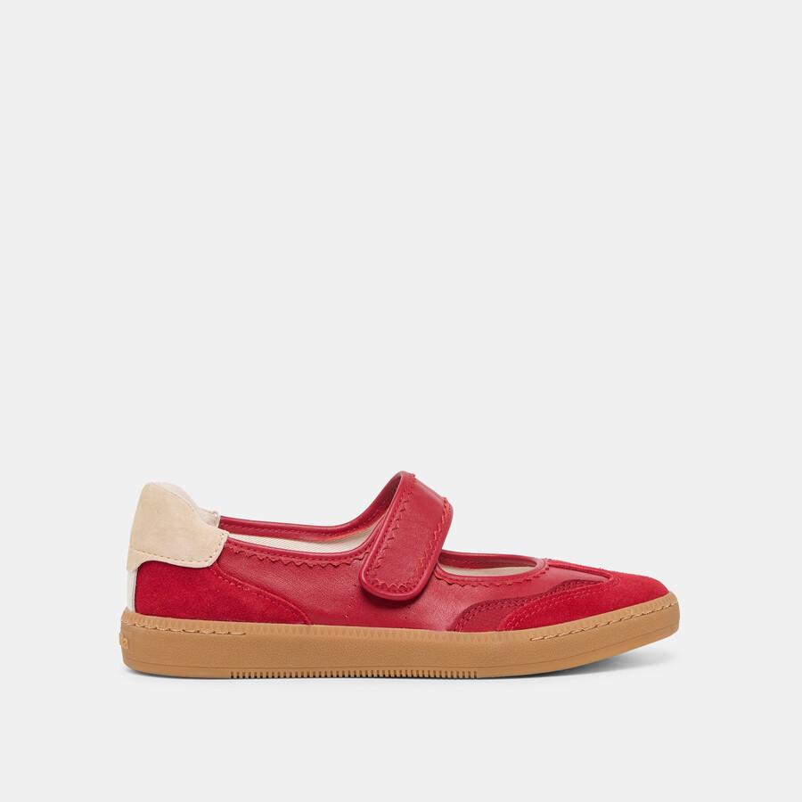nanet sneakers karmesinrotes leder