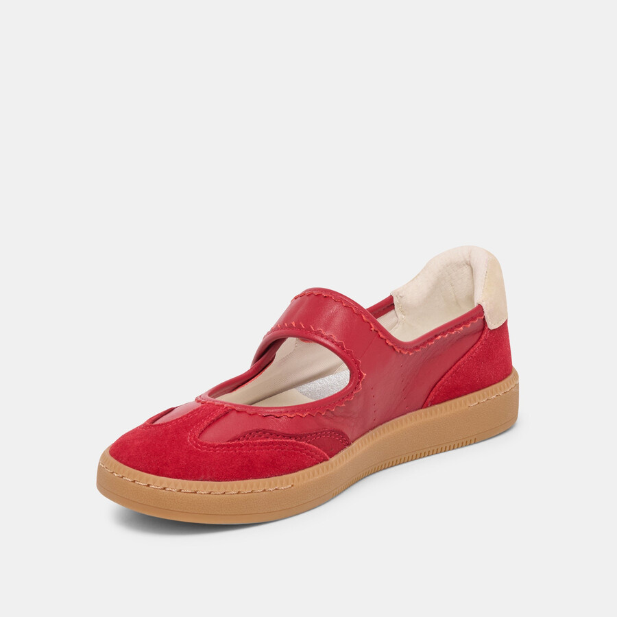nanet sneakers karmesinrotes leder