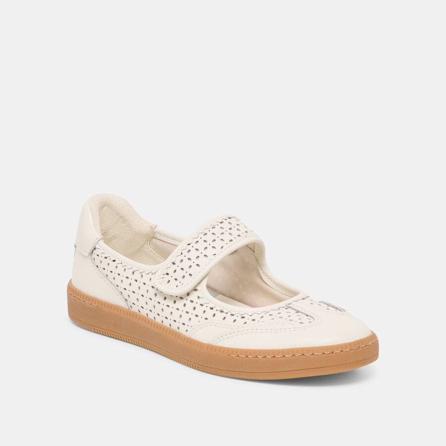 nanet sneakers weiß perforiertes leder