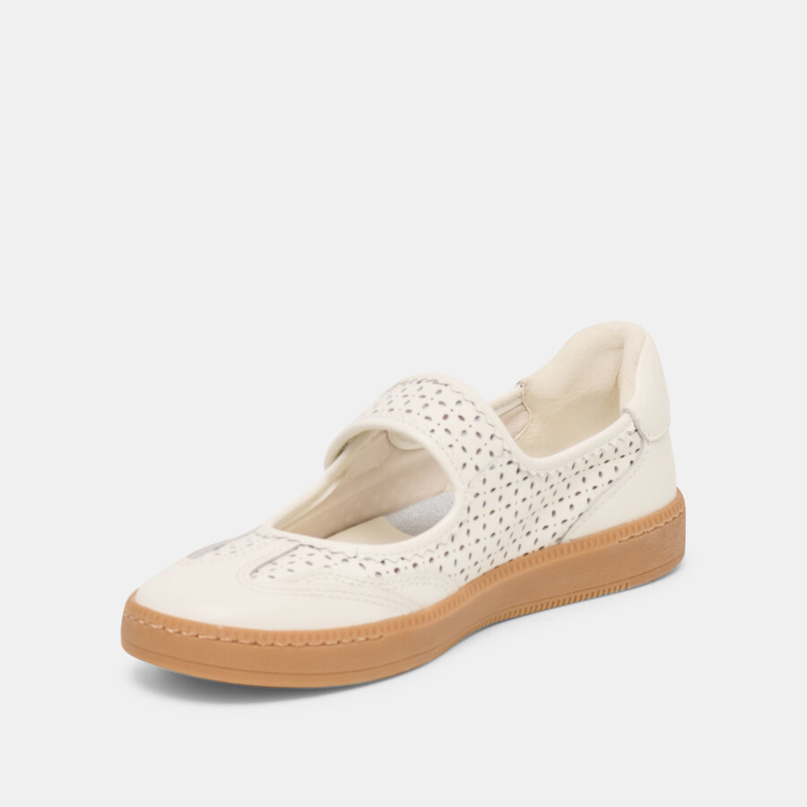 nanet sneakers weiß perforiertes leder