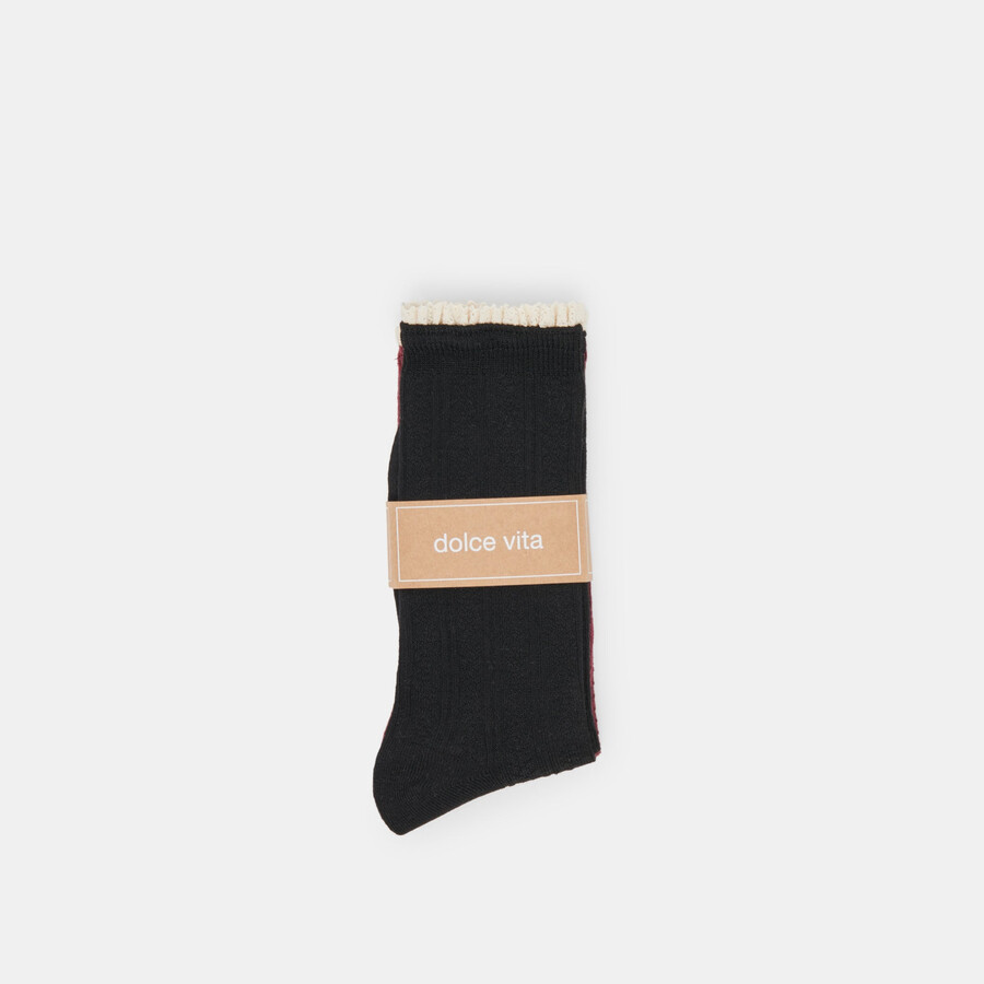 2er-pack prairie-socken schwarz-burgund