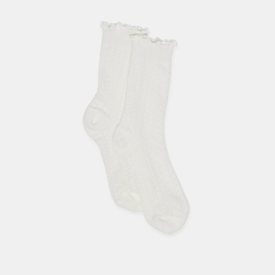 pointelle socken weiß
