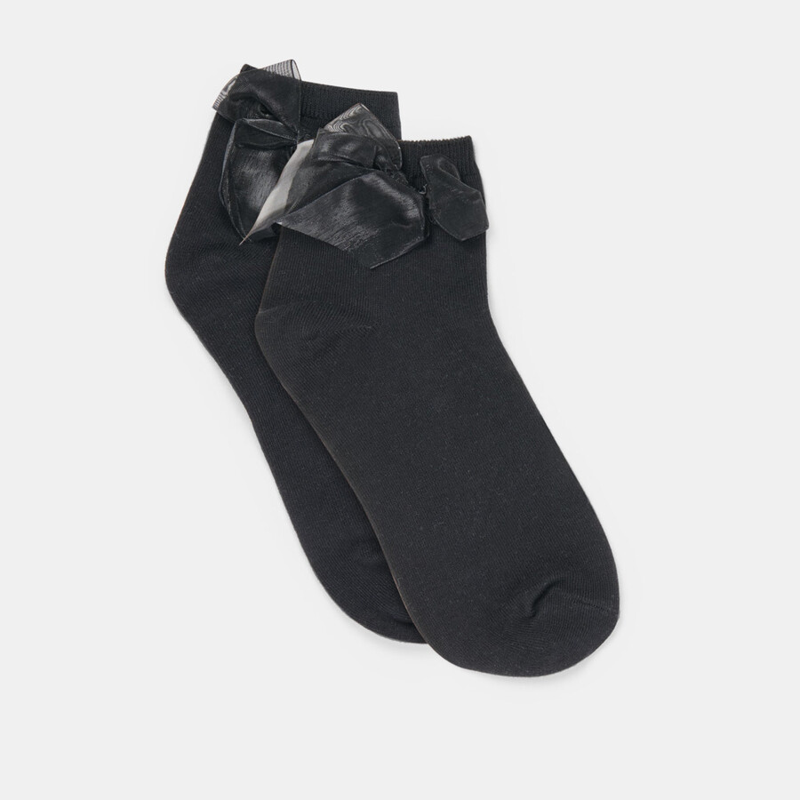 schwarze schleifen-knöchelsocken