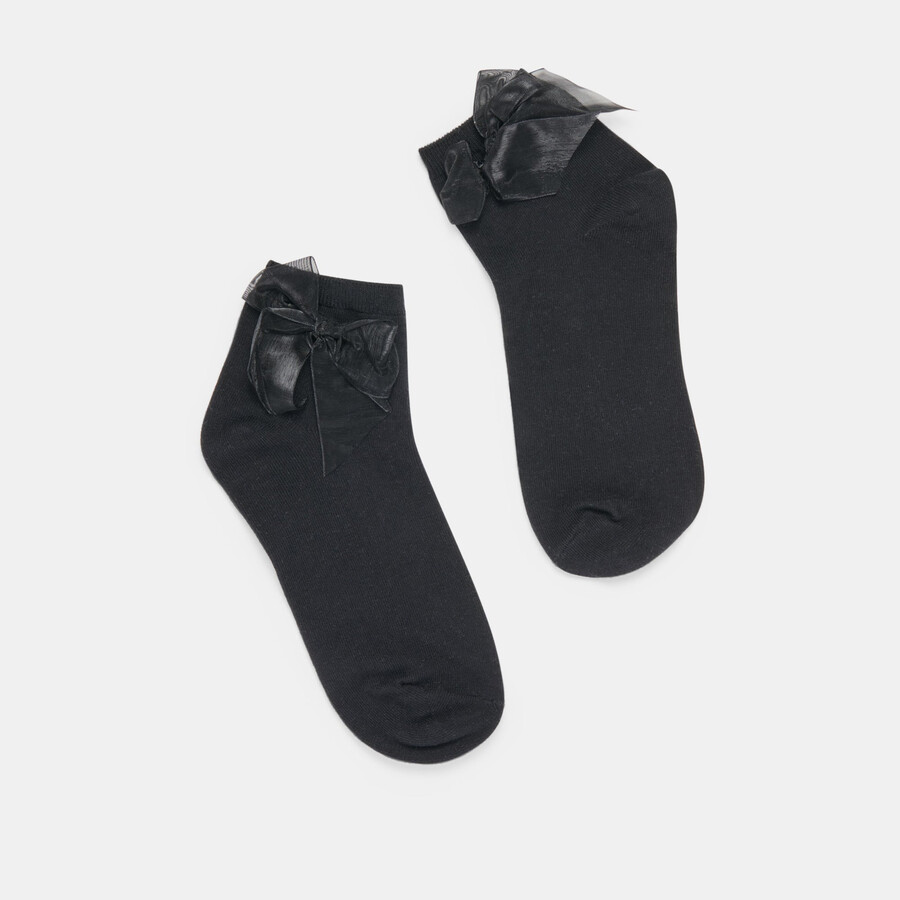 schwarze schleifen-knöchelsocken