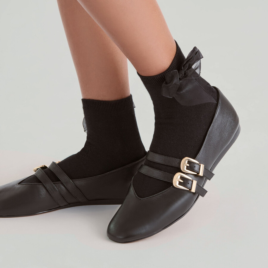 schwarze schleifen-knöchelsocken