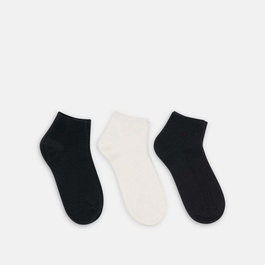 3er-pack zopfsocken schwarz-weiß
