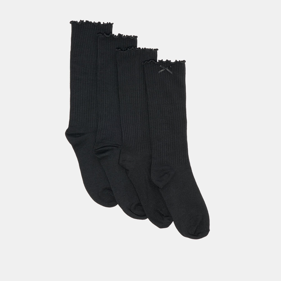 2er-pack schwarze socken mit schleife am salatrand