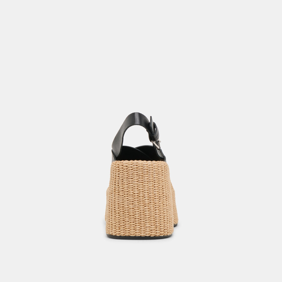 skylar wedges schwarzes leder