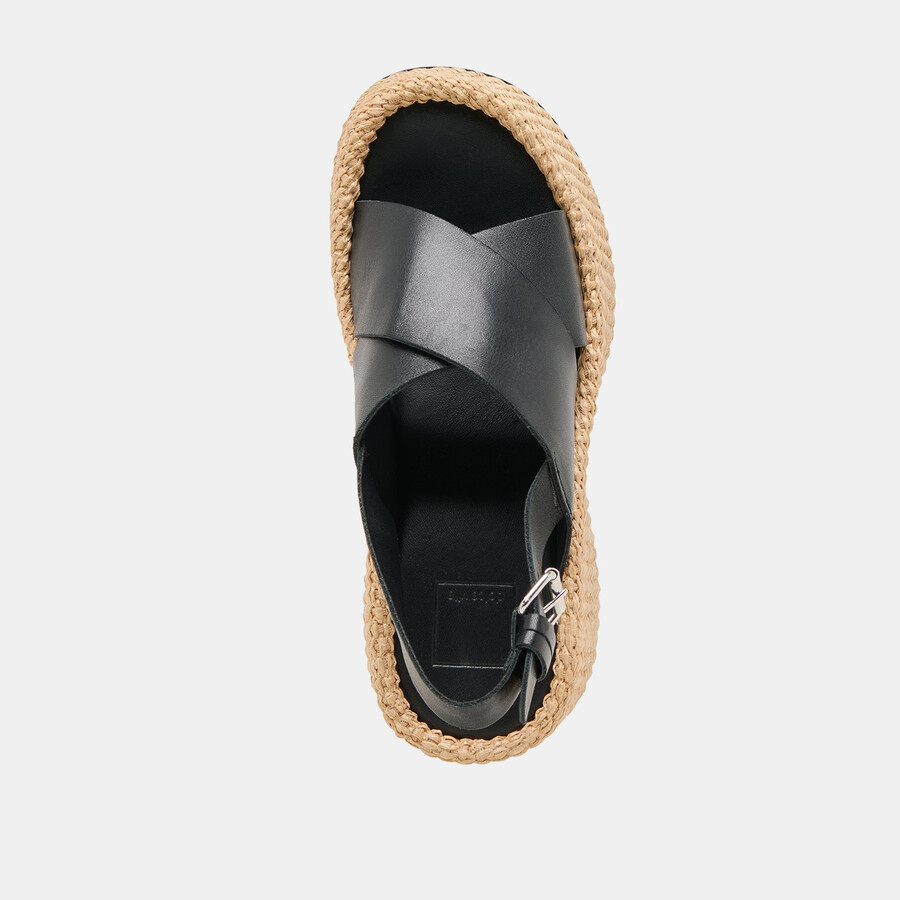 skylar wedges schwarzes leder