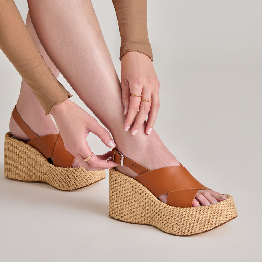 skylar keilschuhe aus braunem leder