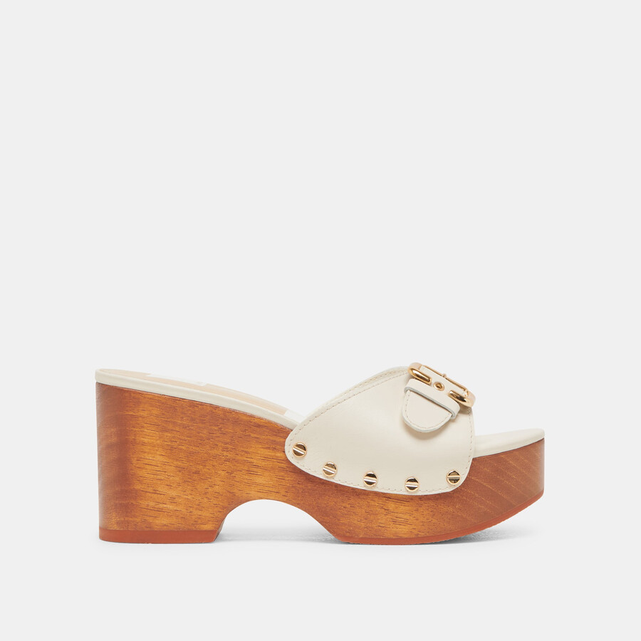 yalah heels aus cremefarbenem leder