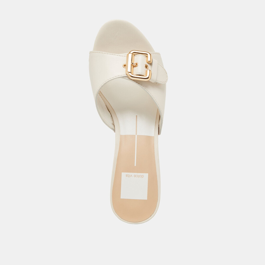 yalah heels aus cremefarbenem leder
