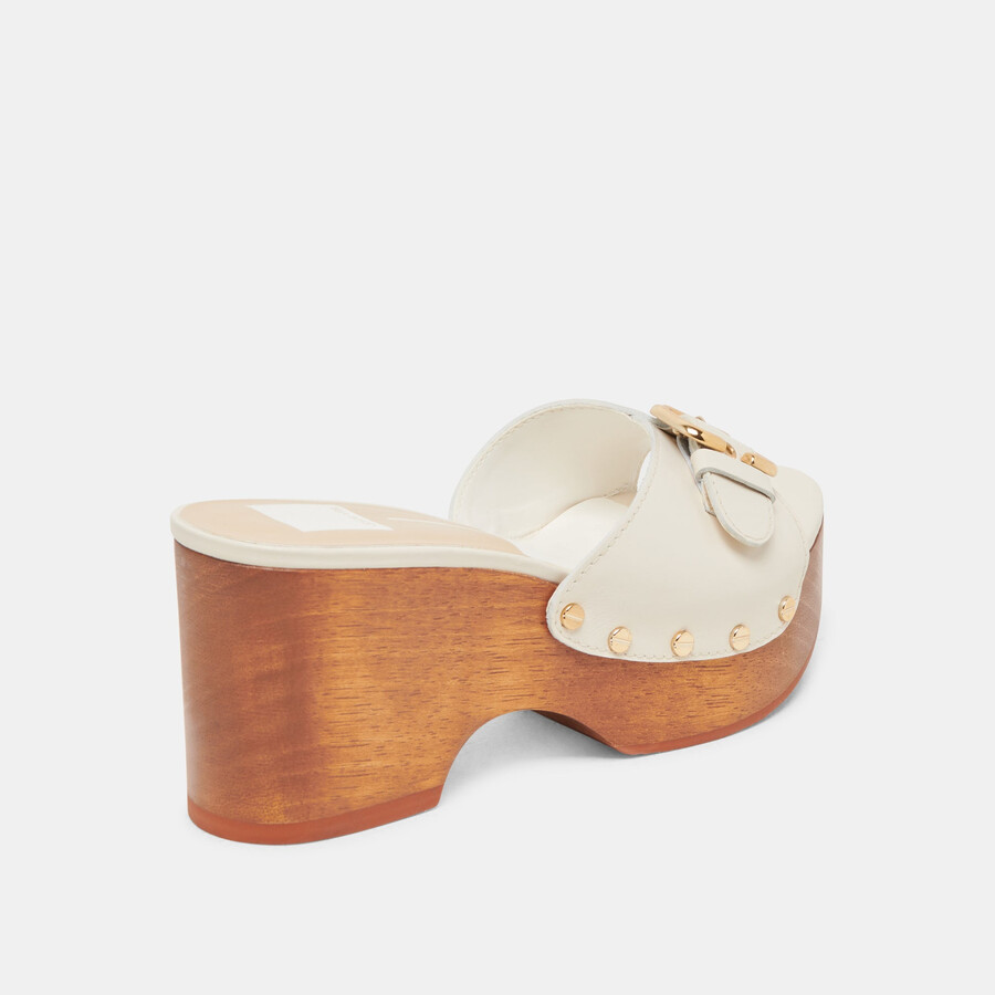 yalah heels aus cremefarbenem leder