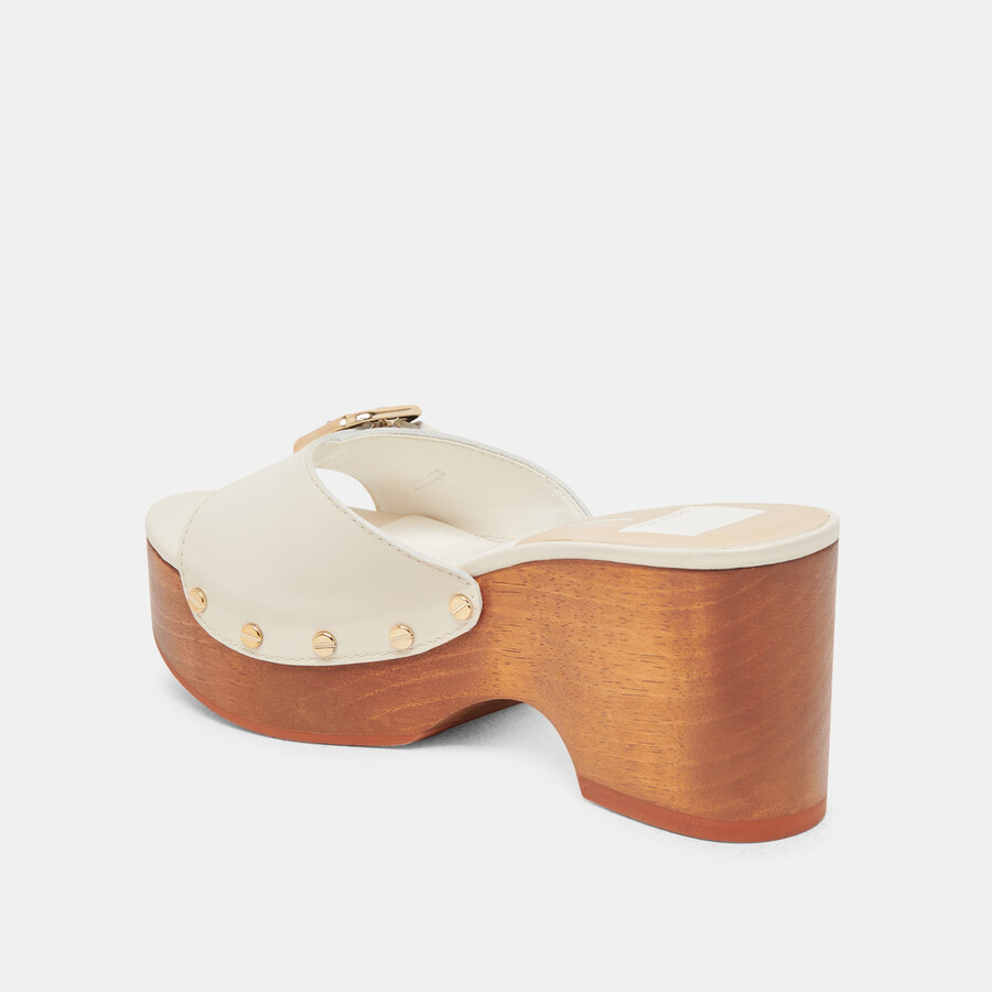 yalah heels aus cremefarbenem leder