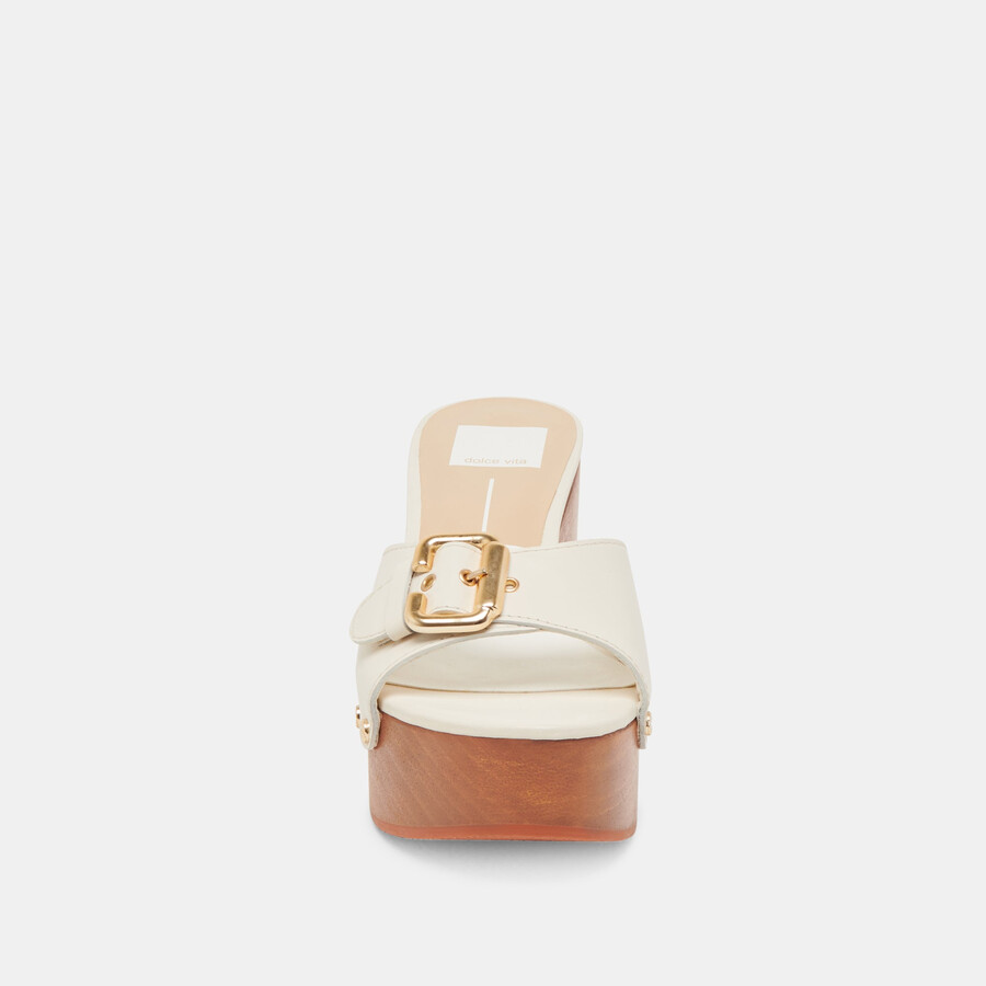 yalah heels aus cremefarbenem leder