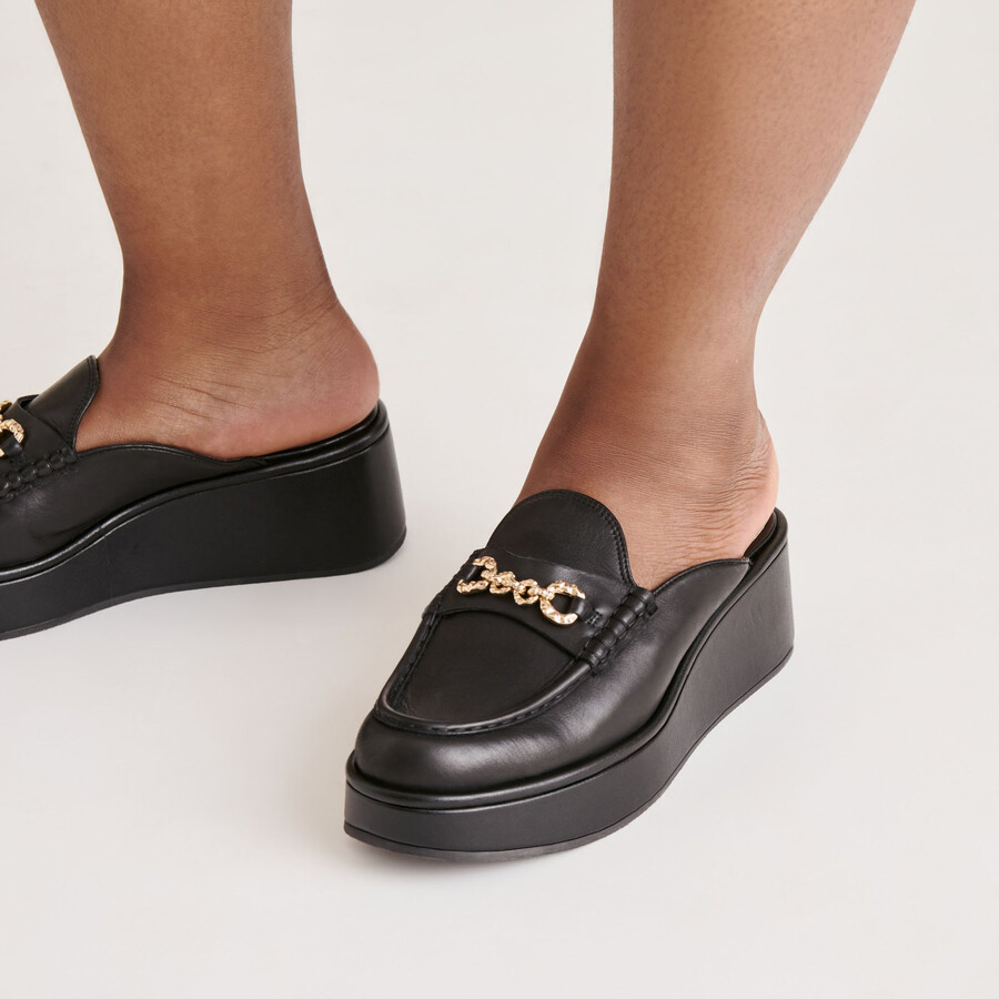dorrel loafer aus schwarzem leder