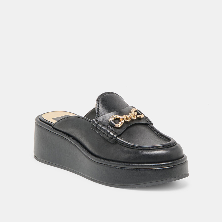 dorrel loafer aus schwarzem leder
