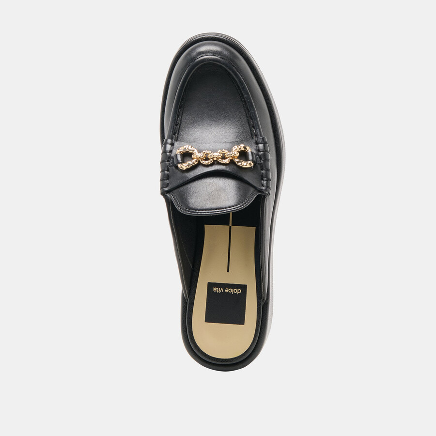 dorrel loafer aus schwarzem leder
