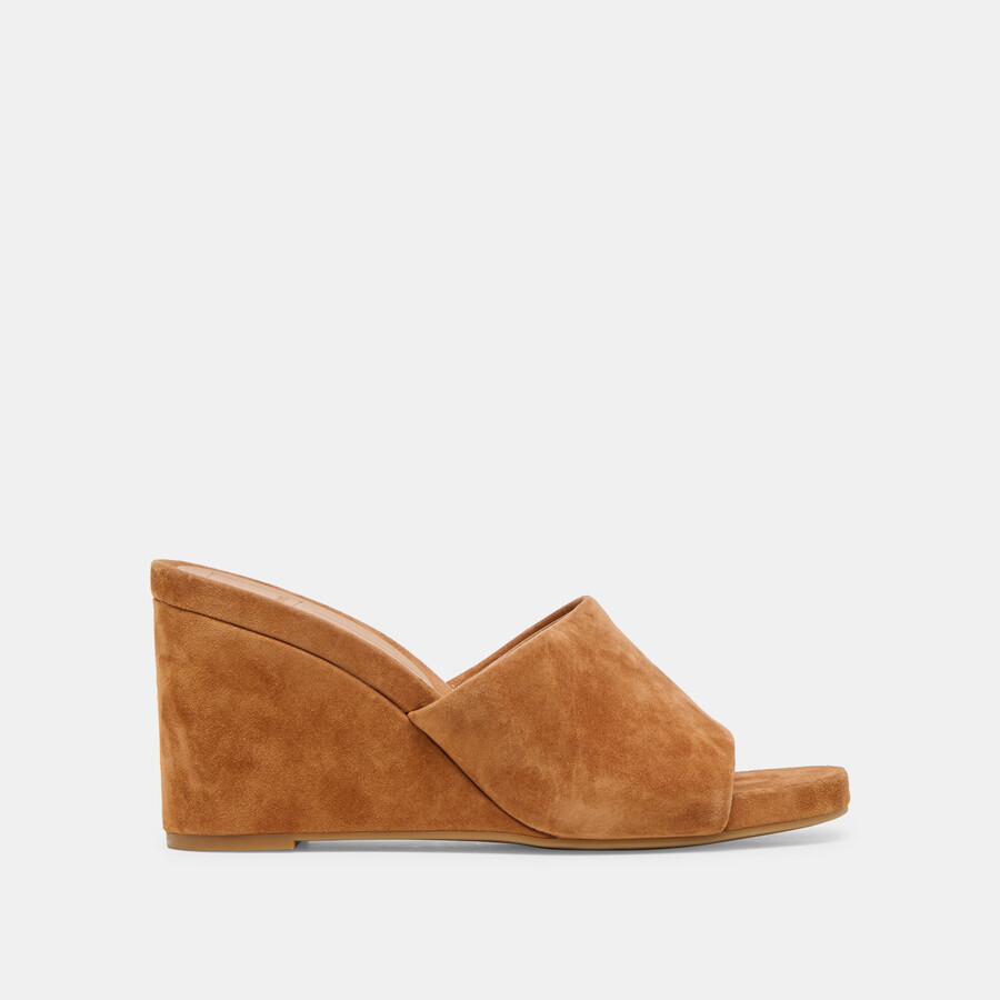 holta keilschuhe aus braunem wildleder